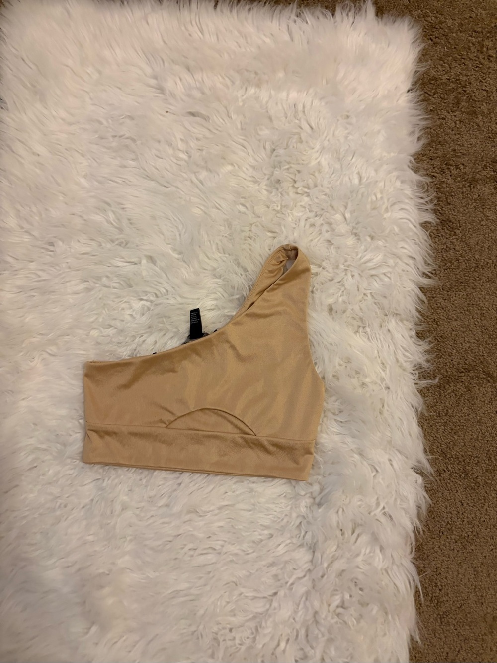 Champagne Gold One-Shoulder Crop Top